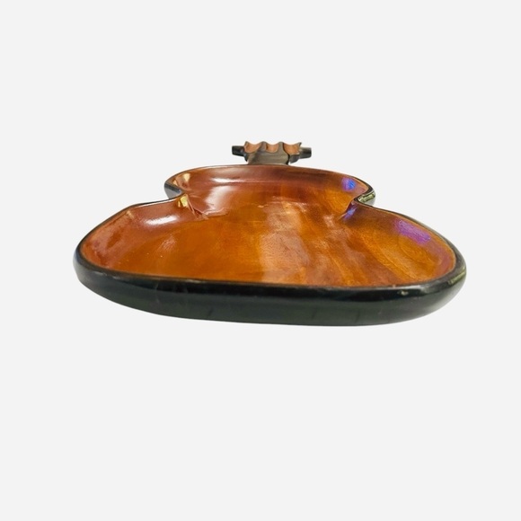 Vintage Wooden Violin Shaped Tray Made in Haiti 16”L x 6”W bottom x 5”W Top - Picture 10 of 13